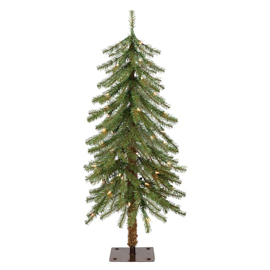 3ft. Pre-Lit Alpine Artificial Christmas Tree, Clear Lights